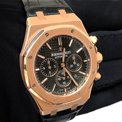 audemars piguet royal oak rose gold black strap|audemars piguet strap replacement band.